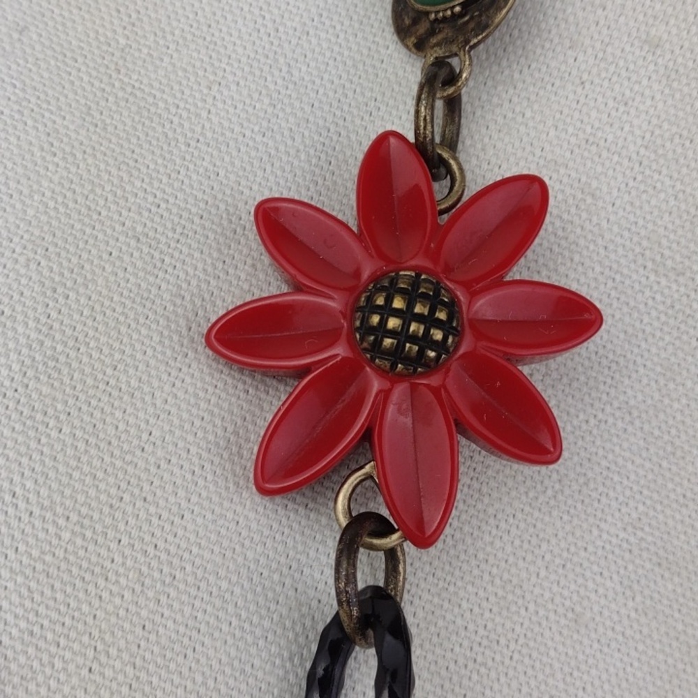 Lucky Brand Colorful Chunky Multi-Pendant Very Cool Chunky Chain & Turquoise - Picture 2 of 12
